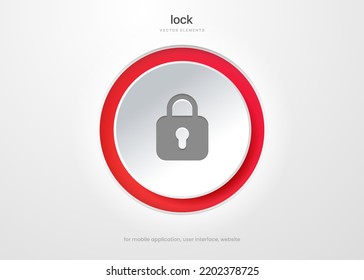 3D padlock, key, lock, unlock, locked, unlocked icon for social media, mobile application, password, UI template, website. Lock push button