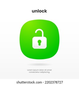 3D padlock, key, lock, unlock, locked, unlocked icon for social media, mobile application, password, UI template, website.