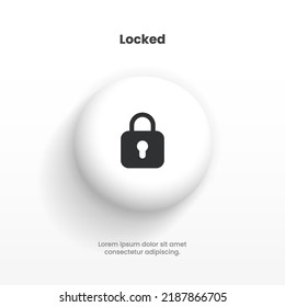 candado 3D, icono de bloqueo o bloqueo para medios sociales, aplicación móvil, contraseña, plantilla de interfaz de usuario. sitio web