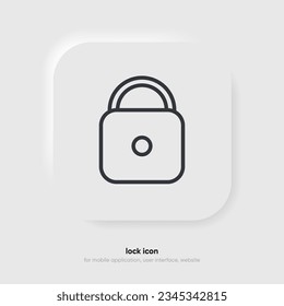 3D padlock, lock or locked icon for social media, mobile application, password, UI template. website