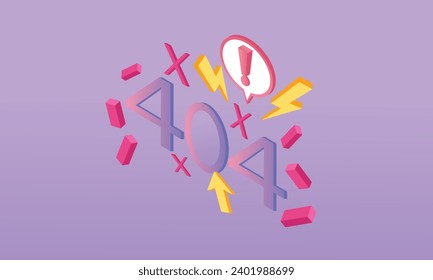 Página 3D no encontrada diseño 404. 404 concepto de página web de errores.3d hecho a mano.3d objetivo para tecnología, ilustración de uso de medios sociales en línea.