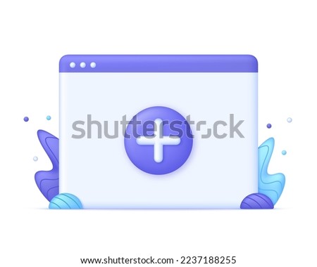 3D Page plus icon. Add new document illustration. Can be used for many purposes. Trendy and modern vector in 3d style.