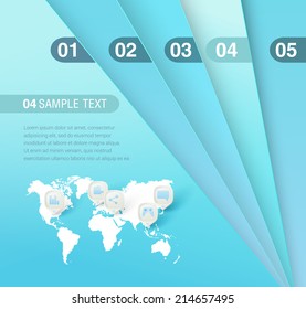 3d pages navigation world map design template