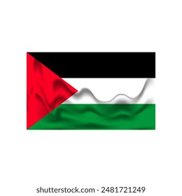 3D Palestine flag vector. National wavy flag of Palestinian country isolated on white background