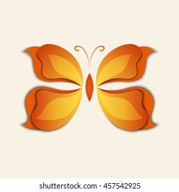 3D paper abstract butterfly colorful shape can be used for card,stickers,paperwork and other artwork