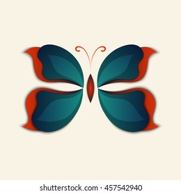 3D paper abstract butterfly colorful shape can be used for card,stickers,paperwork and other artwork