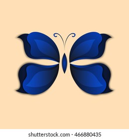 3D paper abstract butterfly colorful shape can be used for card,stickers,paperwork and other artwork