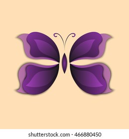 3D paper abstract butterfly colorful shape can be used for card,stickers,paperwork and other artwork