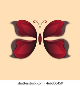 3D paper abstract butterfly colorful shape can be used for card,stickers,paperwork and other artwork