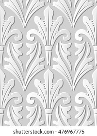 3D paper art 584 vintage nature garden leaf cross