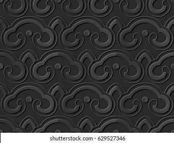 3D paper art curve cross round geometry chain