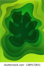 3d paper art illustration. Bright colorful halftone gradients.Monstera leaf. Botanical exotic, tropical plants. Design layout for banners presentations, flyers, posters and invitations. Vector