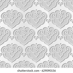 3D paper art Japanese curve spiral cross geometry frame