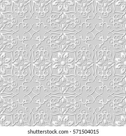 3D paper art pattern cross spiral curve flower