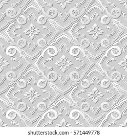 3D paper art pattern curve spiral cross chain flower