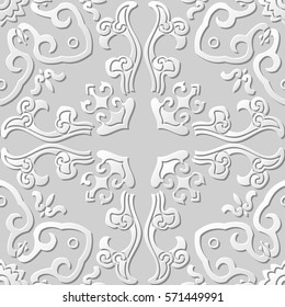 3D paper art pattern curve spiral cross kaleidoscope