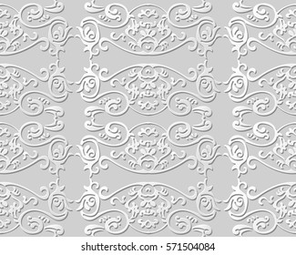 3D paper art pattern curve spiral feather cross