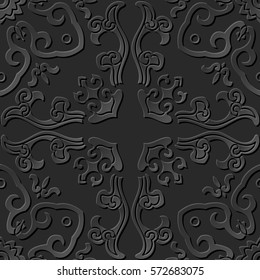 3D paper art pattern curve spiral cross kaleidoscope