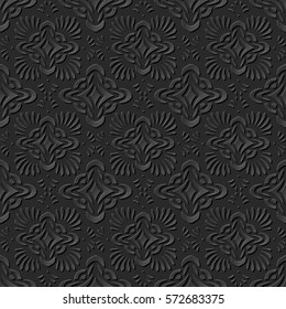 3D paper art pattern curve fan cross kaleidoscope