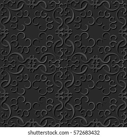 3D paper art pattern curve spiral cross frame