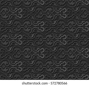 3D paper art pattern curve spiral round frame
