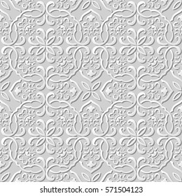 3D paper art pattern polygon curve spiral cross chain