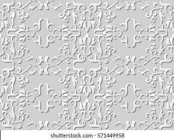 3D paper art pattern spiral curve flower cross