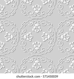 3D paper art pattern spiral cross chain flower