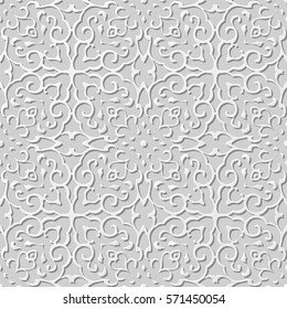3D paper art pattern spiral curve cross kaleidoscope frame