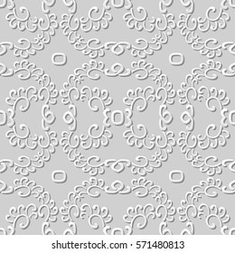 3D paper art pattern spiral curve cross chain