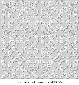 3D paper art pattern spiral cross curve flower