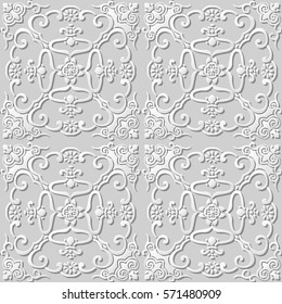 3D paper art pattern spiral cross frame flower