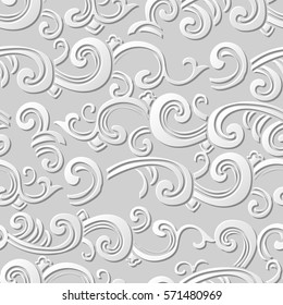 3D paper art pattern spiral curve wave cross