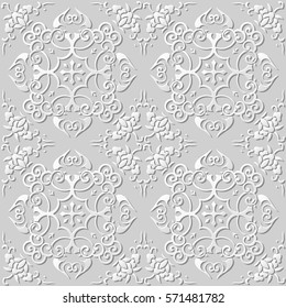 3D paper art pattern spiral cross frame flower