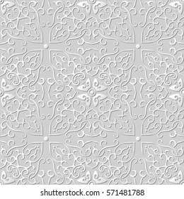 3D paper art pattern spiral curve cross frame
