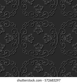 3D paper art pattern spiral cross chain flower