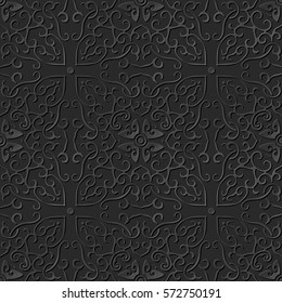 3D paper art pattern spiral curve cross frame