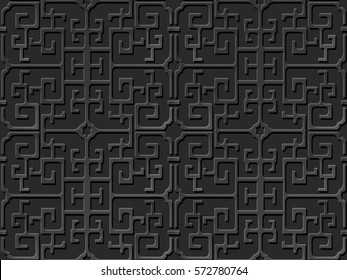3D paper art pattern spiral geometry cross frame