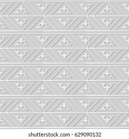3D paper art retro geometry check frame line