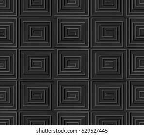 3D paper art spiral square vortex geometry cross line