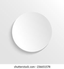 3D paper background with circle with place for text. Simple and cute vector illustration. Background template.