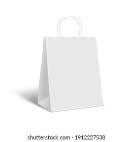 3D Paper Bag With Shadow On White Background. EPS10 Vector