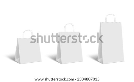 3D Paper Bag With Shadow On White Background. EPS10 Vector