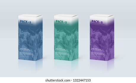 3D Paper Box Backaging Template For Branding. EPS10 Vector