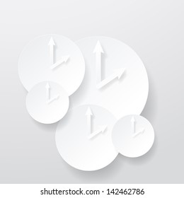 3D Paper Clock Icons Set - Isolated On Gray Background - Vector Illustration, Graphic Design Editable For Your Design. Clock Logo 