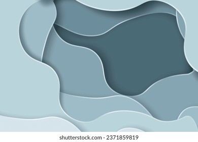 3d Fondo de la plantilla de forma geométrica mínima abstracta de corte de papel.Podio del cilindro blanco sobre fondo de capa ondulada de naturaleza verde.Ilustración vectorial