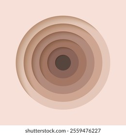 3D paper cut background in mocha mousse colors. Minimalistic abstract layered design perfect for posters, invitations, backgrounds, wall art, branding, and digital projects.