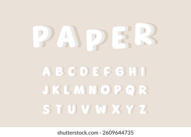 3D Paper Cut Out Font set.