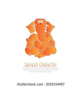 3d paper cut style of ganesh chaturthi.