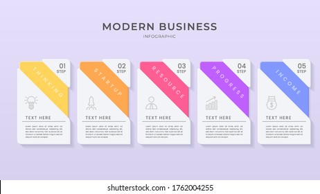 3D and paper cut style Infographic design organization chart process template with editable text.